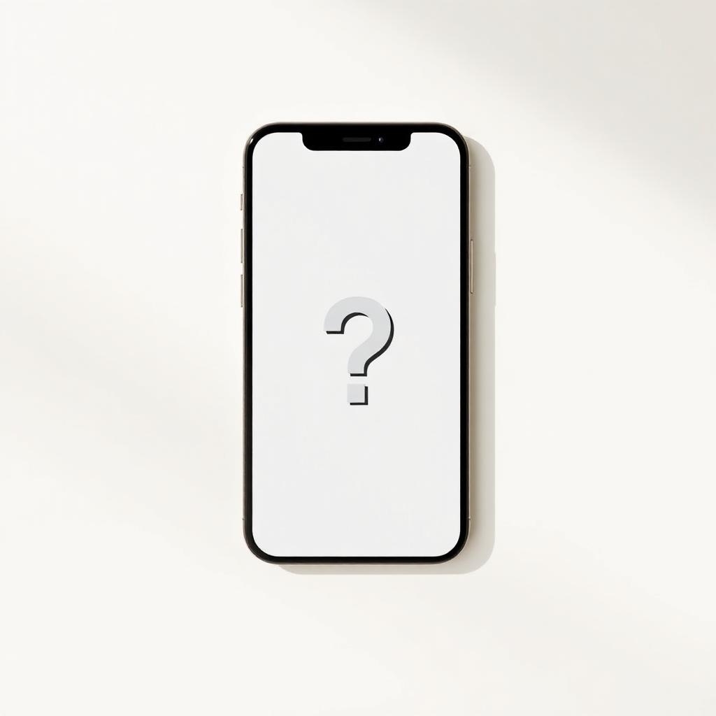 Placeholder iPhone with a question mark on the screen